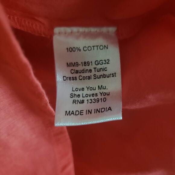 Show Me Your Mumu Claudine Dress Coral Embroidered Tunic Mini Tassels Size Small - Picture 14 of 14